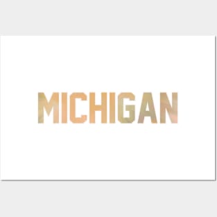 Michigan Pastel Tie Dye Jersey Letter Posters and Art